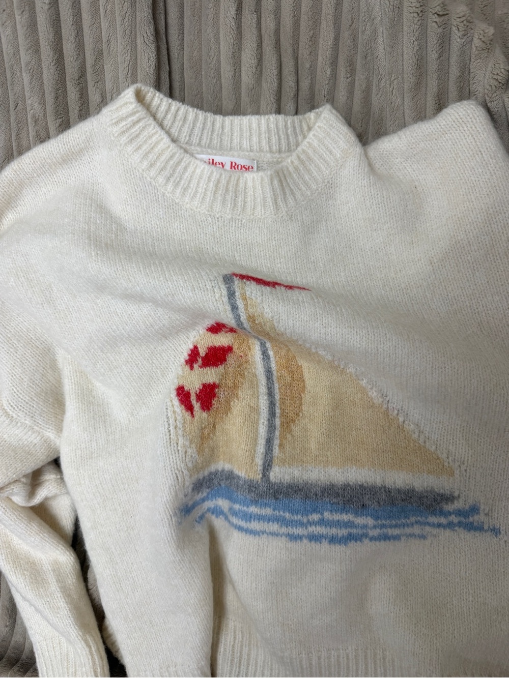 ⛵️Bailey Rose Cream Sailboat Sweater - Picture 3 of 3
